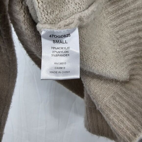 One Grey Day Women’s Size Small Beige Collared Pullover Swester Ribbed - Picture 7 of 7